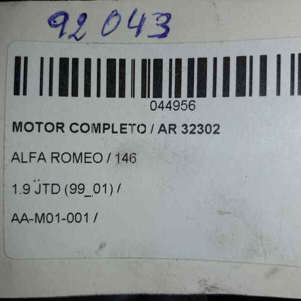 MOTOR COMPLETO ALFA ROMEO 146 [AR32302D]