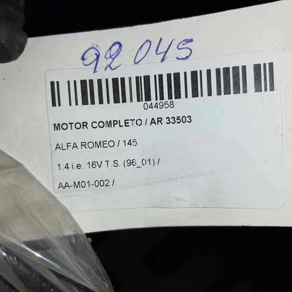 MOTOR COMPLETO ALFA ROMEO 146 [AR33503]